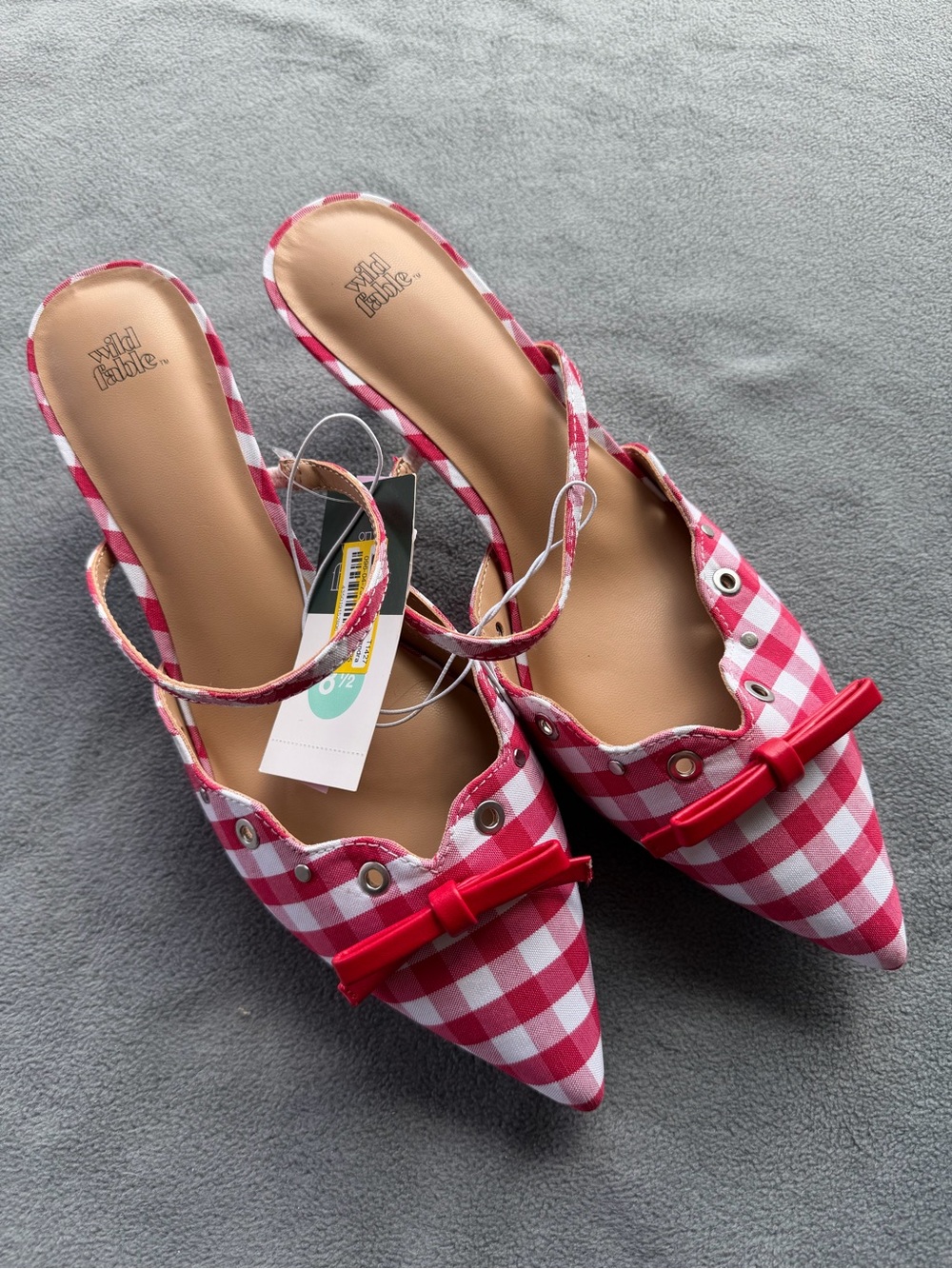 Women's Lysandra Gingham Eyelet Kitten Heels - Wild Fable Red Gingham 8.5 - Picture 5 of 9